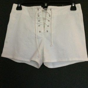 Vintage White Shorts Lace Up - Size 5